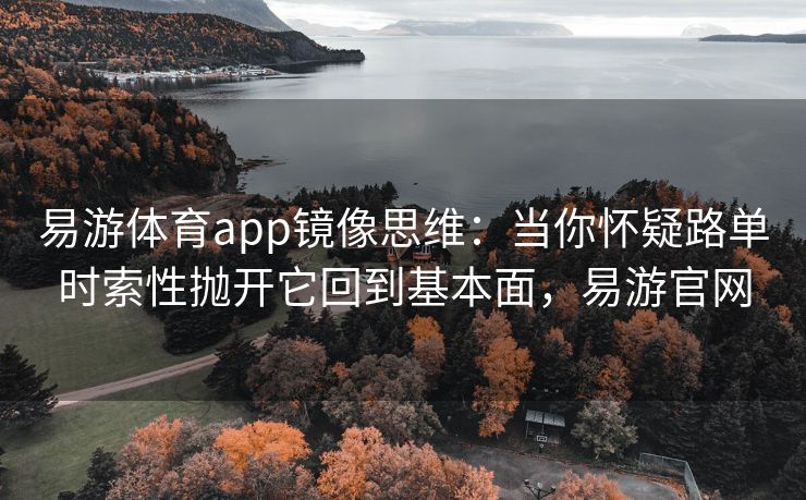 易游体育app镜像思维：当你怀疑路单时索性抛开它回到基本面，易游官网